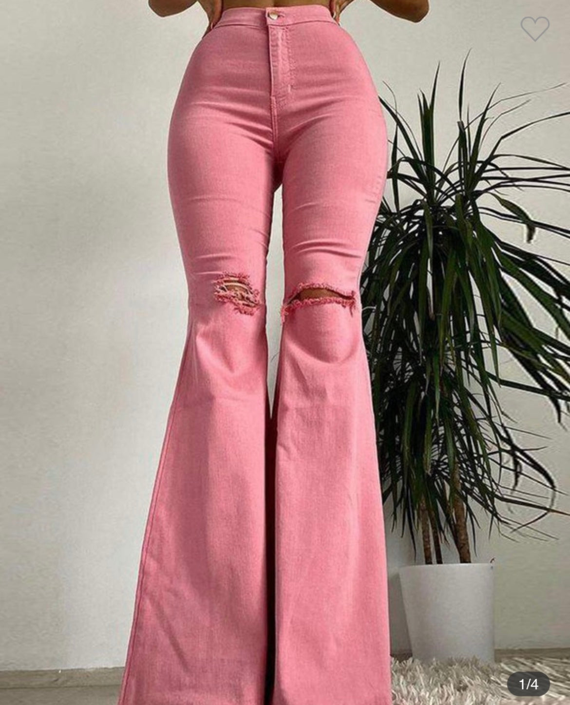 PINK Distressed Flare Jeans